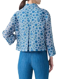 Wool Striped Polka Dot Jacquard Jacket