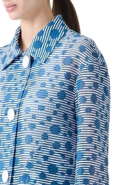 Wool Striped Polka Dot Jacquard Jacket