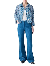 Wool Striped Polka Dot Jacquard Jacket