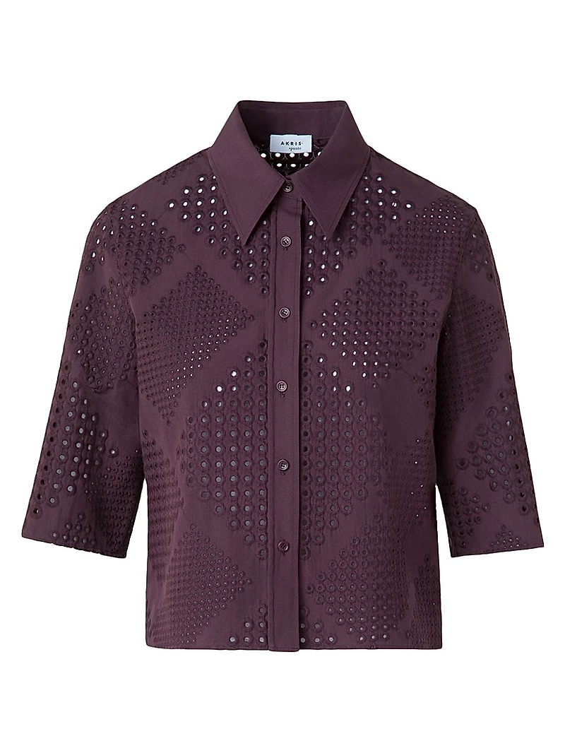 Eyelet Cotton Poplin Shirt