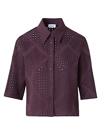 Eyelet Cotton Poplin Shirt