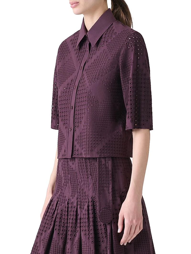 Eyelet Cotton Poplin Shirt