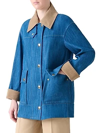 Corduroy-Trimmed Denim Jacket