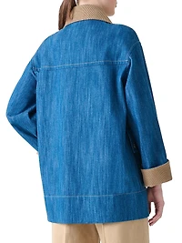 Corduroy-Trimmed Denim Jacket