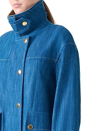 Corduroy-Trimmed Denim Jacket