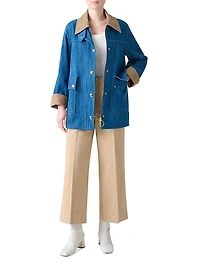 Corduroy-Trimmed Denim Jacket