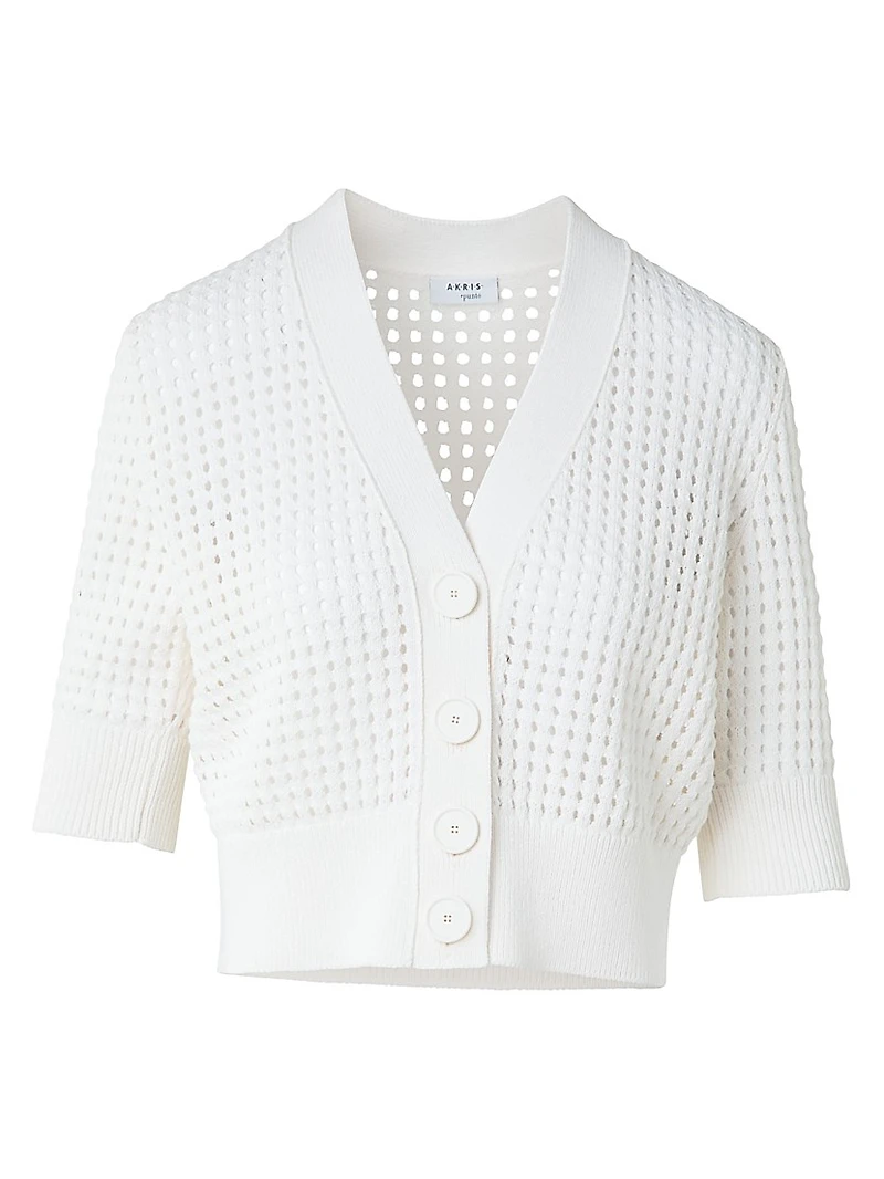 Open-Knit Cotton Cardigan