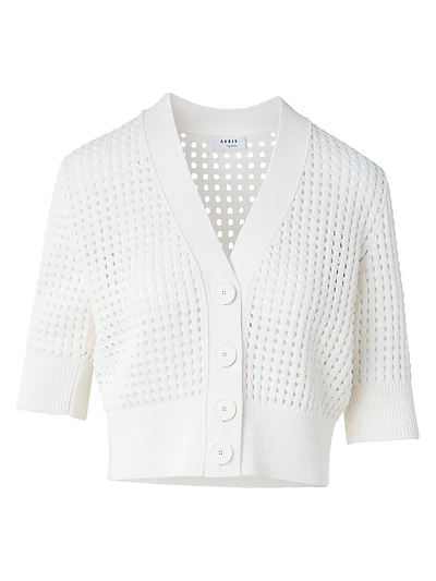 Open-Knit Cotton Cardigan
