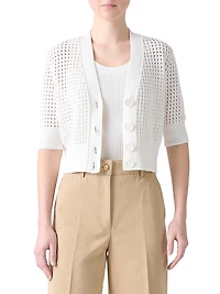 Open-Knit Cotton Cardigan