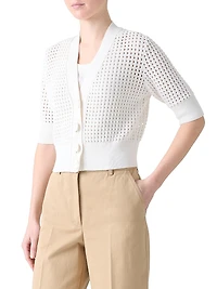 Open-Knit Cotton Cardigan