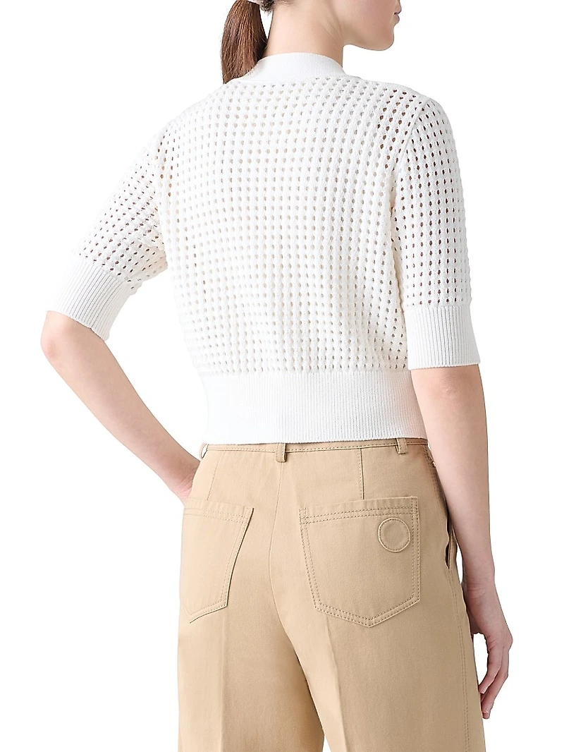 Open-Knit Cotton Cardigan