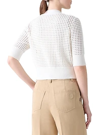 Open-Knit Cotton Cardigan