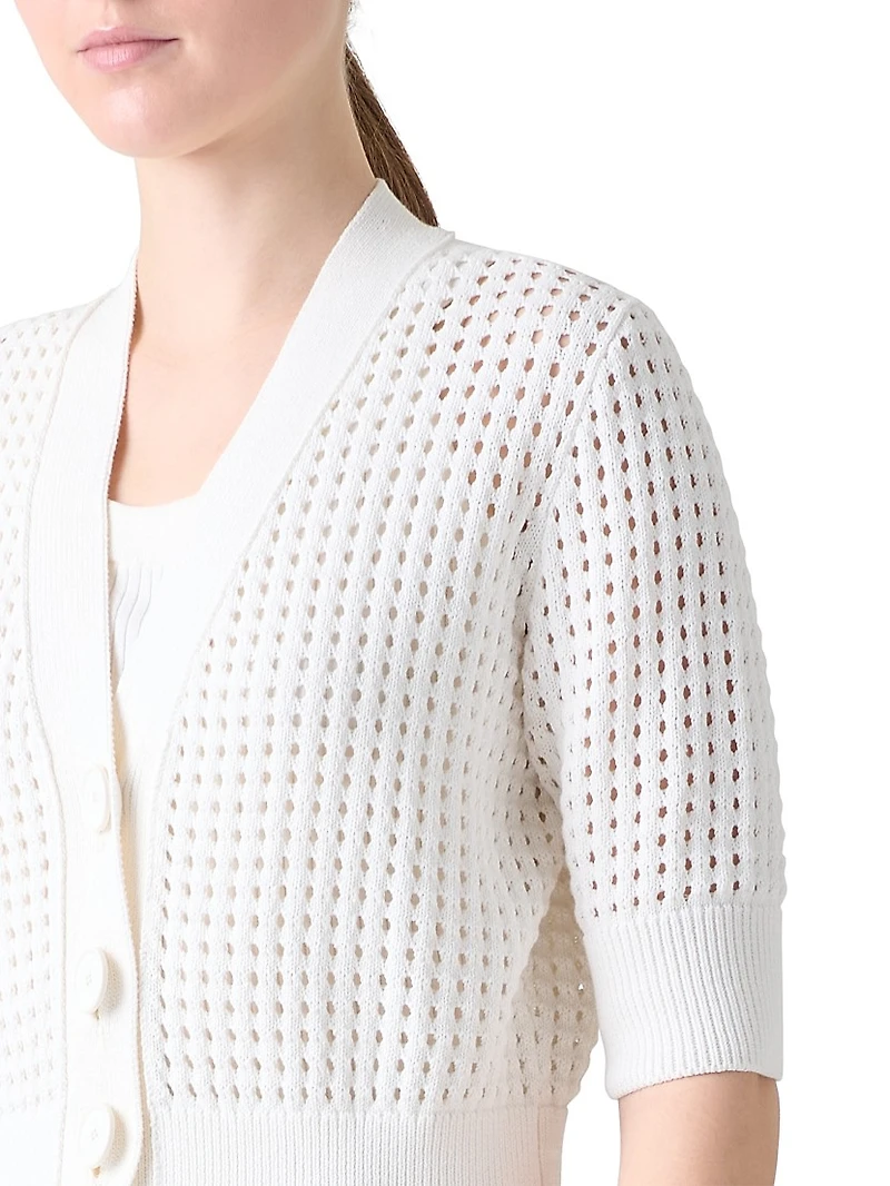 Open-Knit Cotton Cardigan