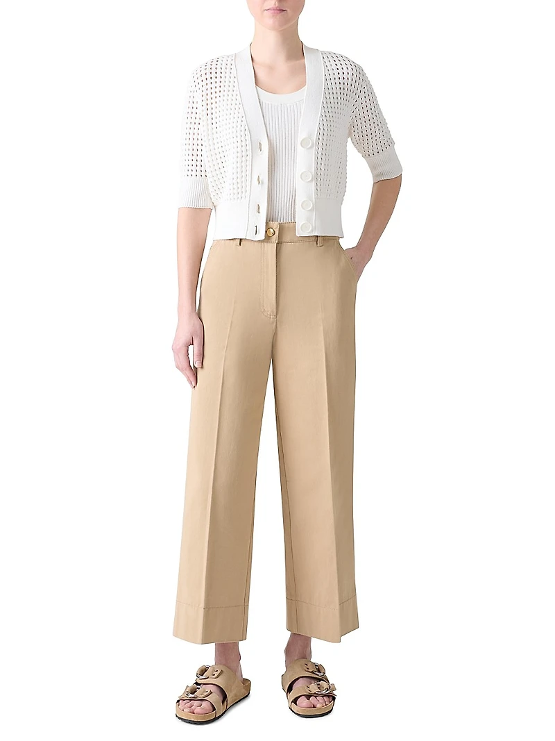 Open-Knit Cotton Cardigan