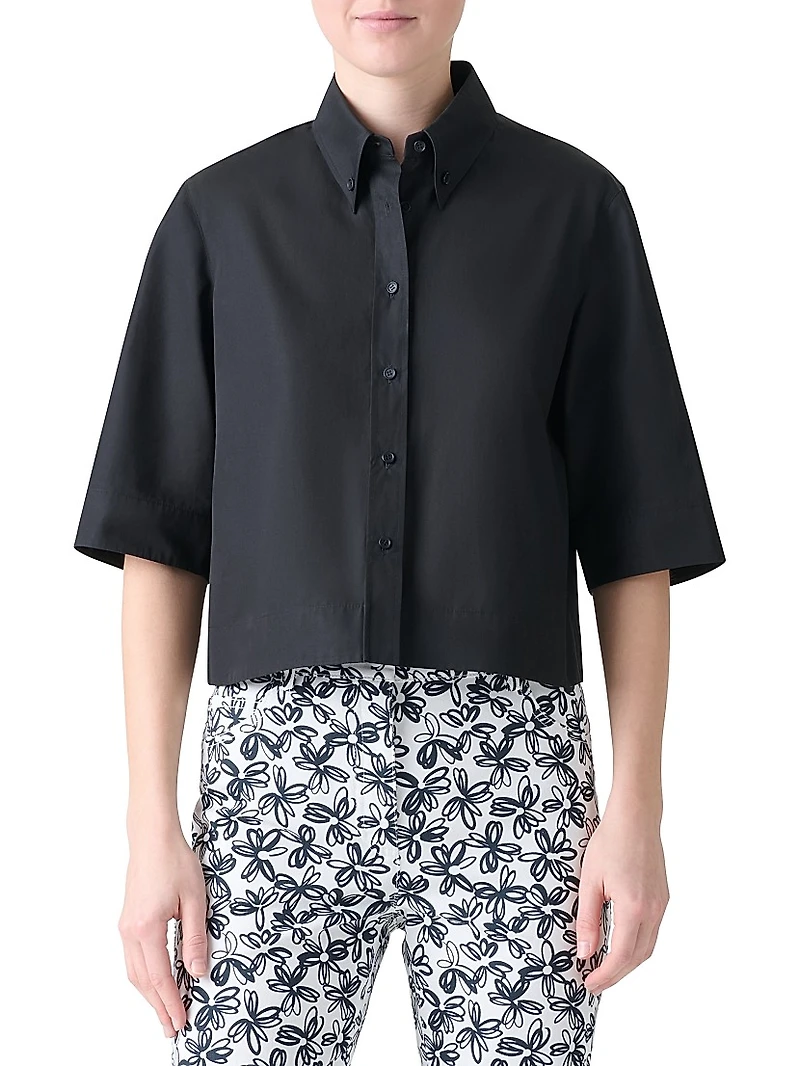 Cotton Poplin Boxy Blouse