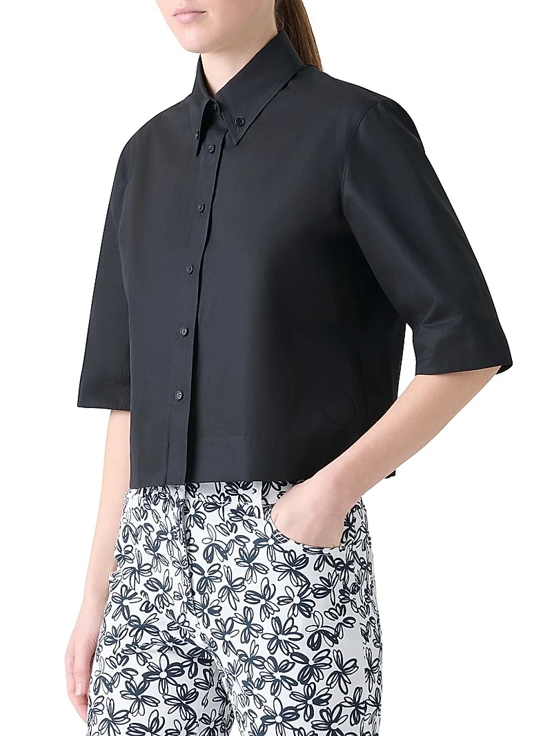 Cotton Poplin Boxy Blouse