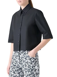 Cotton Poplin Boxy Blouse