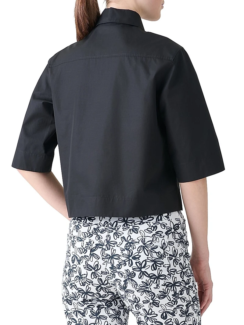 Cotton Poplin Boxy Blouse