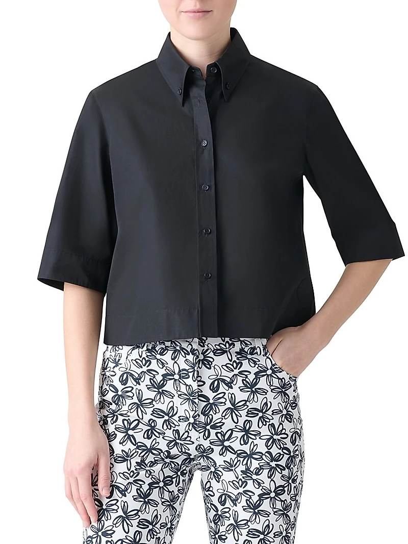 Cotton Poplin Boxy Blouse