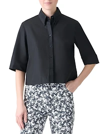 Cotton Poplin Boxy Blouse