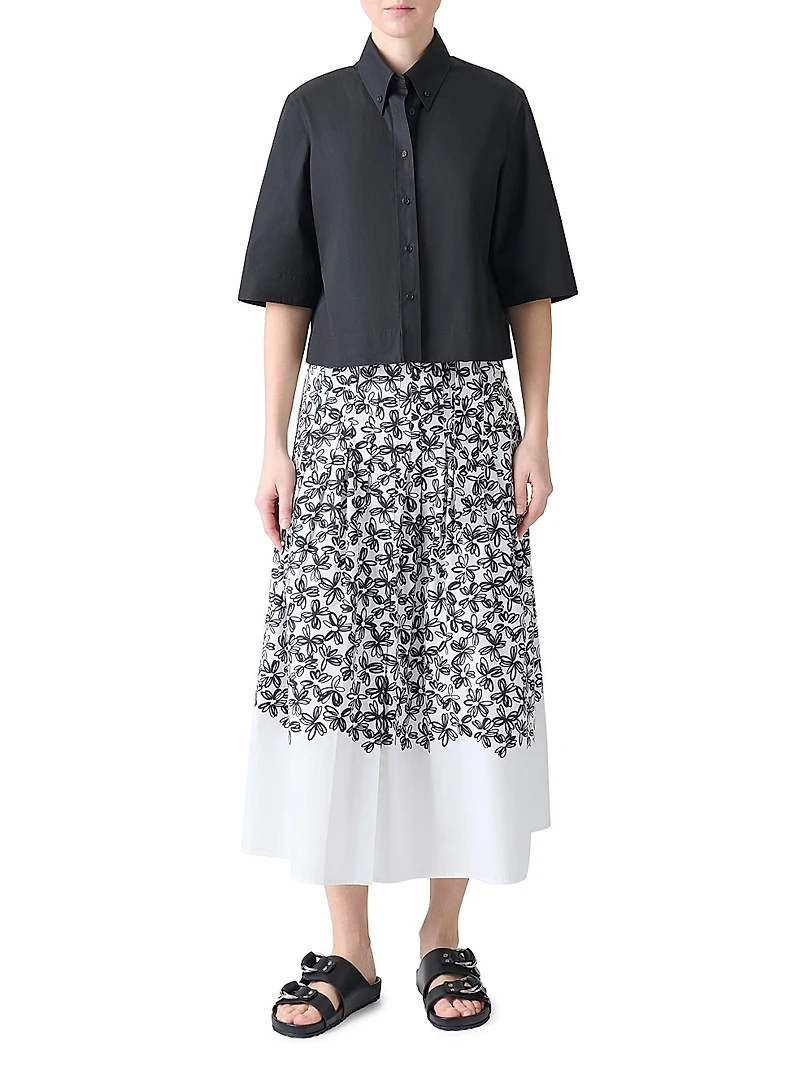 Cotton Poplin Boxy Blouse