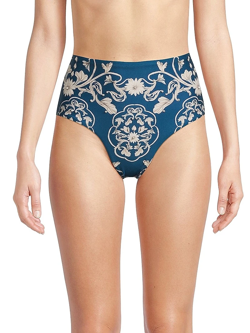 Magenta Ribbons High-Waisted Bikini Bottom