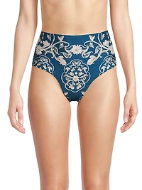 Magenta Ribbons High-Waisted Bikini Bottom