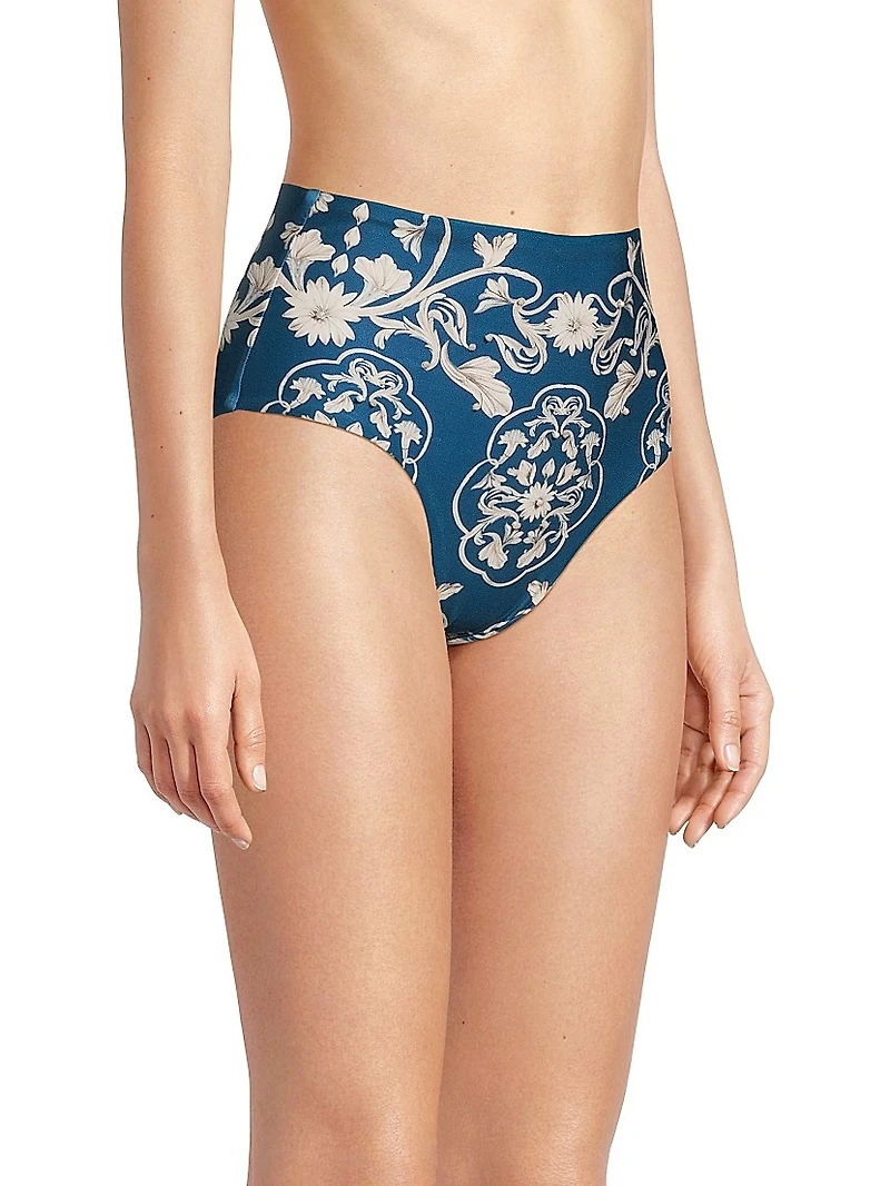 Magenta Ribbons High-Waisted Bikini Bottom