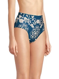 Magenta Ribbons High-Waisted Bikini Bottom