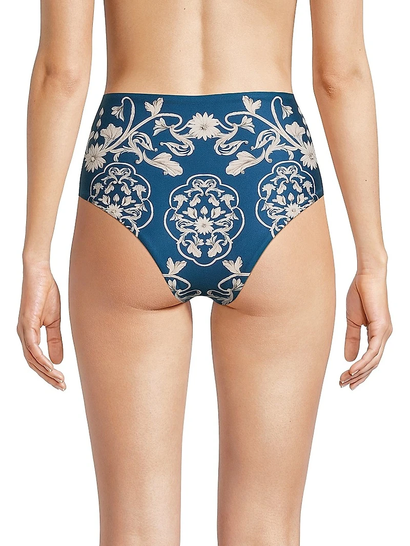 Magenta Ribbons High-Waisted Bikini Bottom