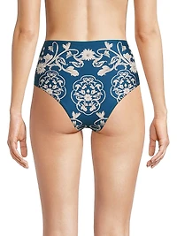 Magenta Ribbons High-Waisted Bikini Bottom