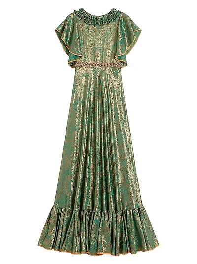 Evening Dress in Apres L'hiver Silk Lurex Cashmere
