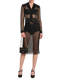 Marquisette Sheer Single-Breasted Jacket