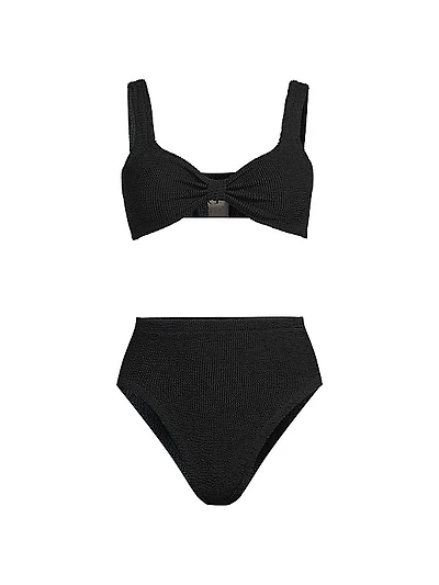 Judy Crinkle-Effect Bow Bikini