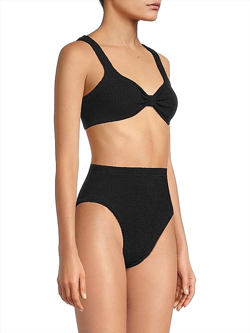 Judy Crinkle-Effect Bow Bikini