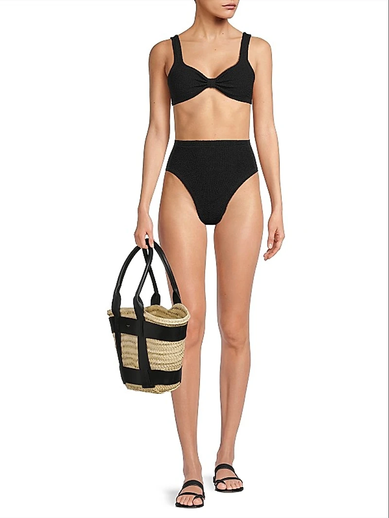 Judy Crinkle-Effect Bow Bikini