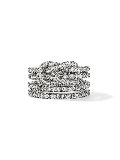 Love Knot Sterling Silver & TCW Diamond Ring