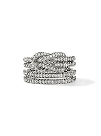 Love Knot Sterling Silver & TCW Diamond Ring