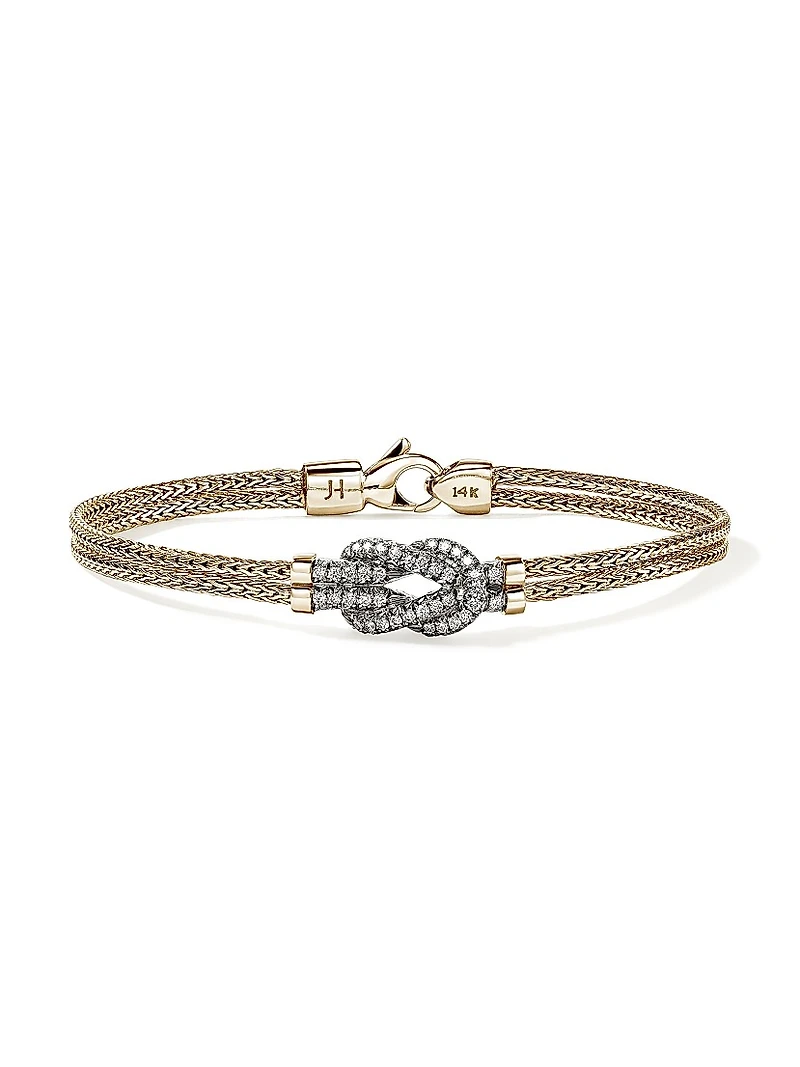 Love Knot Two-Tone 14K Gold & TCW Diamond Bracelet