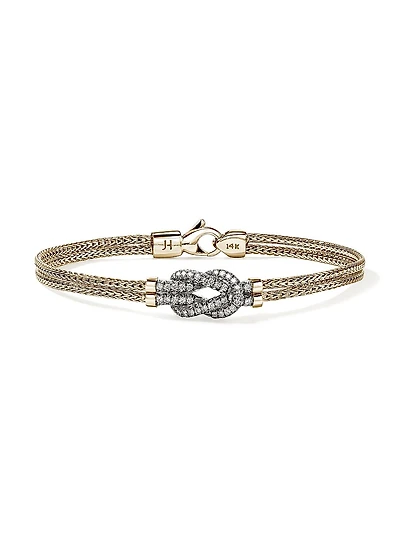 Love Knot Two-Tone 14K Gold & TCW Diamond Bracelet