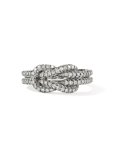 Love Knot Sterling Silver & 0.48 TCW Diamond Ring