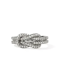 Love Knot Sterling Silver & 0.48 TCW Diamond Ring