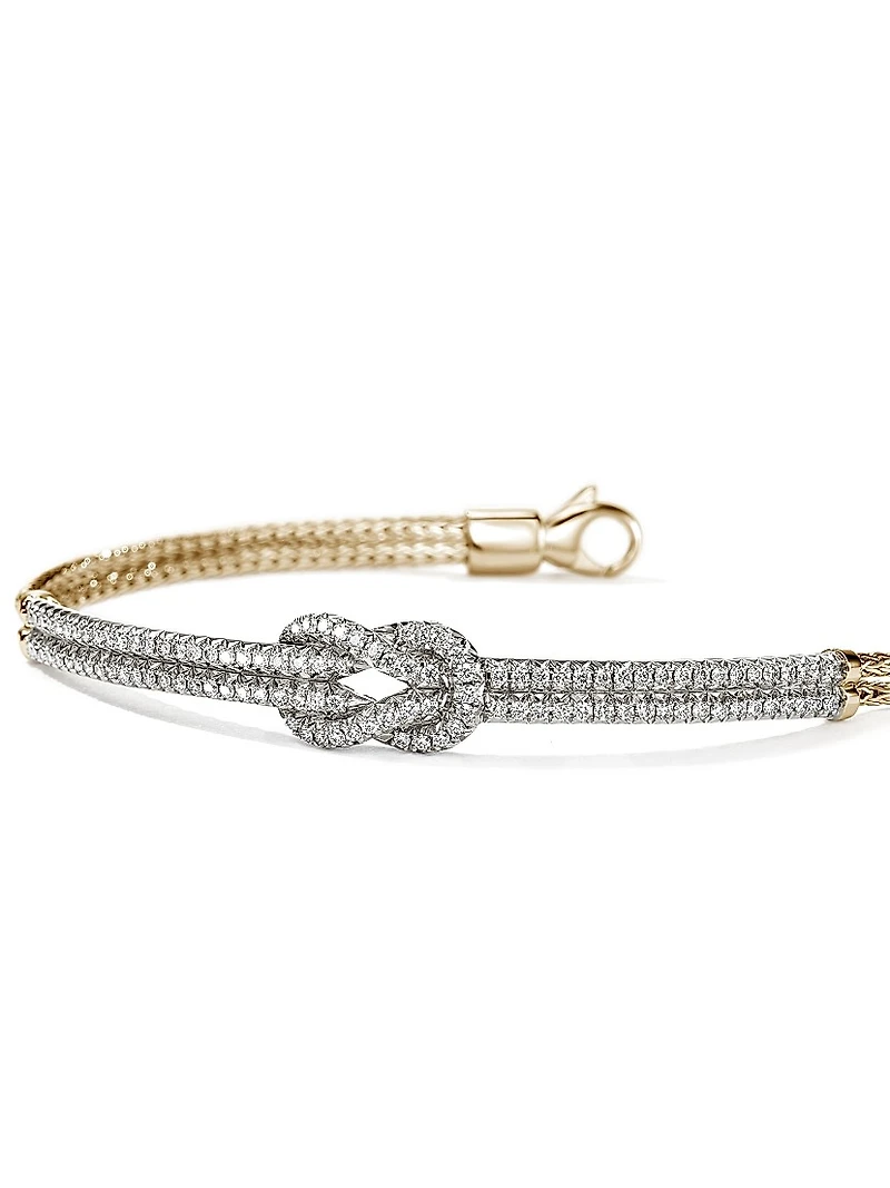 Love Knot Two-Tone 14K Gold & TCW Diamond Bracelet