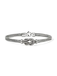 Love Knot Sterling Silver & 0.30 TCW Diamond Bracelet
