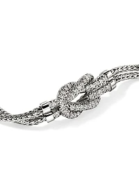 Love Knot Sterling Silver & 0.30 TCW Diamond Bracelet