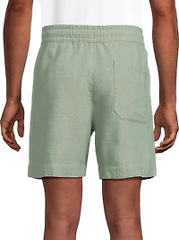Chambray Drawstring Shorts