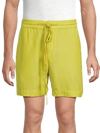 Jaquard Silk Drawstring Shorts