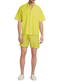 Jaquard Silk Drawstring Shorts