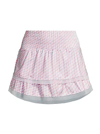 Groovy Printed Tier Miniskirt