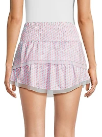 Groovy Printed Tier Miniskirt